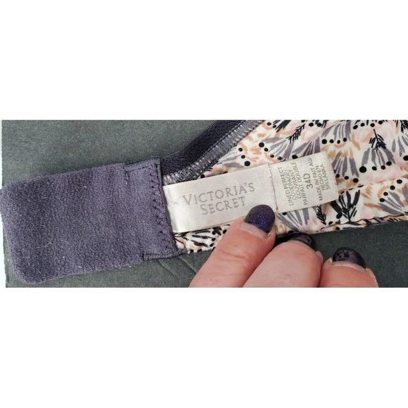 Victorias Secret Lined Perfect Coverage Bra 34D Floral Sequins Pretty Great - Picture 6 of 6